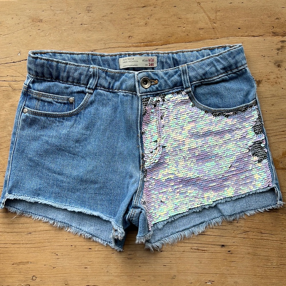 Zara Denim Shorts with Sequins